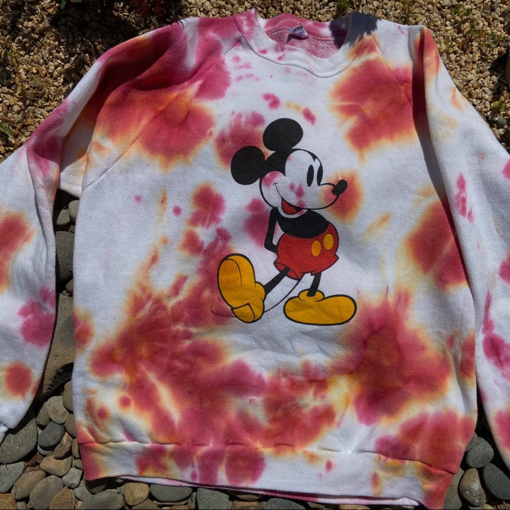 Custom a tie Dye Vintage Mickey Mouse Sweater